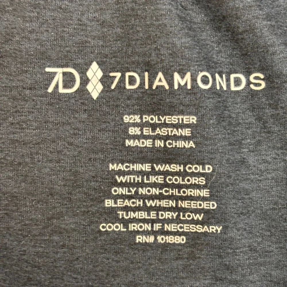 7 Diamonds Core Mens Black Heather Quarter Zip Pullover Active Top Size M